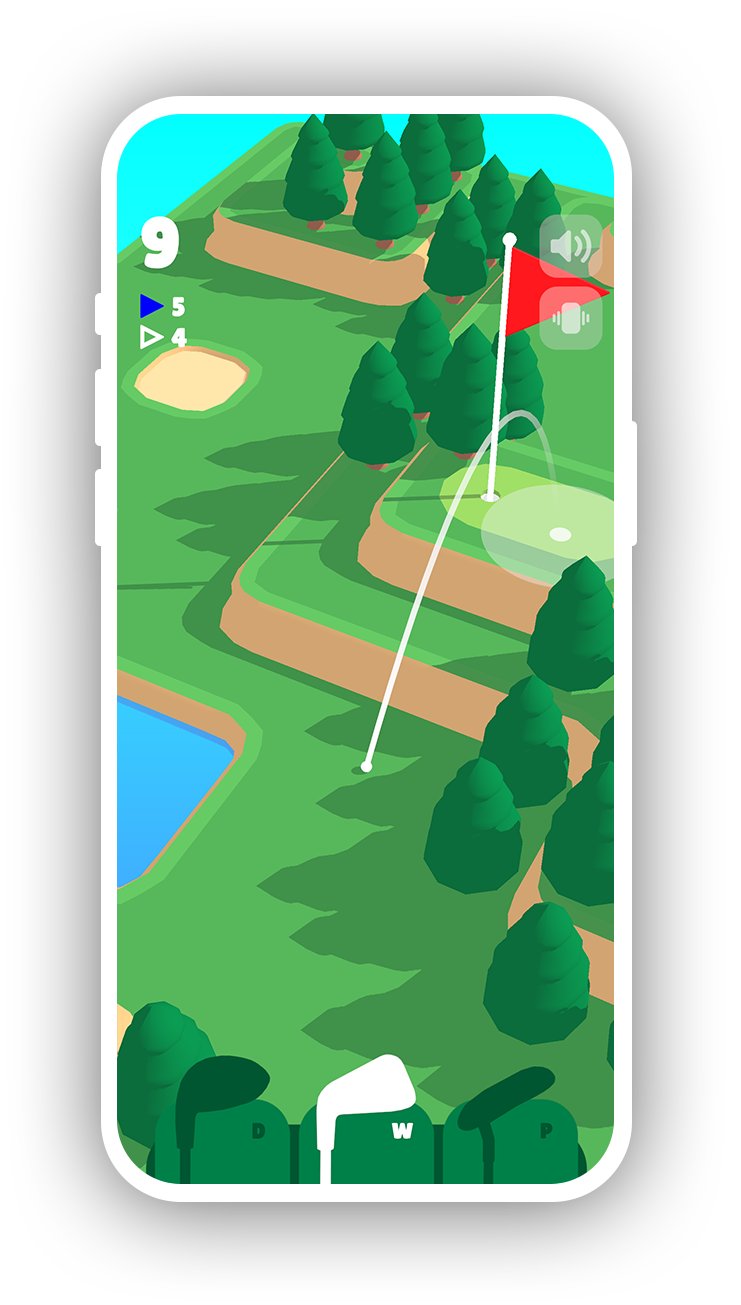 Coffee Golf gameplay screenshot showing daily course